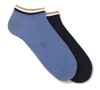 BOSS Zweierpack Sneakers-Socken mit Signature-Streifen an den Bündchen - Style 2P AS Uni stripe CC, 50491192 Blau 39-42