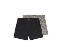 BOSS Pyjama-Shorts aus Baumwoll-Popeline mit Logos im Zweier-Pack - Style 2P Boxer S. CW Peach, 50515464 Schwarz XXL