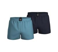 BOSS Black Boxershorts Herren Baumwolle blau gestreift, M