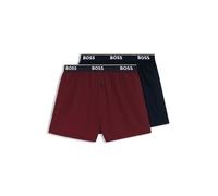 BOSS Zweier-Pack Pyjama-Shorts aus Baumwoll-Popeline - Style 2P Boxer Shorts EW, 50545913 Schwarz / Rot L
