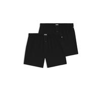 BOSS Regular Fit Boxershorts aus Baumwoll-Mix im 2er-Pack in Black, Größe S