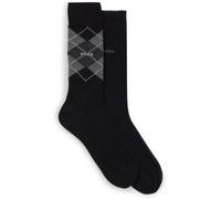 BOSS Mittelhohe Socken aus Baumwoll-Mix im Zweier-Pack - Style 2P RS Argyle CC, 50478352 Schwarz 43-46