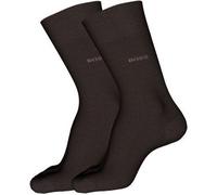 Businesssocken BOSS "2P RS Uni CC", Herren, Gr. 43-46, braun (schwarz braun 206), Baumwollmischung, unifarben, normal, Socken, mit Markenlogo (59702564-43) schwarz braun 206