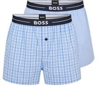 BOSS Zweier-Pack Pyjama-Shorts aus Baumwolle mit Logo am Bund - Style NOS Boxer EW 2P, 50480056 Hellblau XL