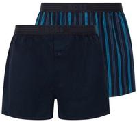 BOSS 2P Woven Boxer Shorts With Fly Blau/Lila Baumwolle Large Herren