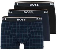 BOSS 3P Power Design Cotton Stretch Trunks Schwarz/Blau Baumwolle X-Large Herren