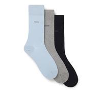 BOSS Dreierpack mittelhohe Socken aus Stretch-Gewebe - Style 3P RS Uni CC, 50469839 Blau / Grau 35-38
