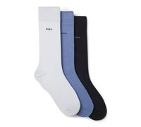 BOSS Dreier-Pack mittelhohe Socken aus Stretch-Gewebe - Style 3P RS Uni CC, 50469839 Schwarz / Weiß / Blau 35-38