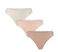 String BOSS "3P THONG", Damen, Gr. XXL, lila (open miscellaneous 965), Jersey, Obermaterial: 90% Baumwolle, 10% Elasthan, körpernah, Unterhosen, mit BOSS Logobund (44035308-XXL) open miscellaneous 965