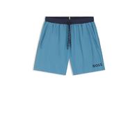 Hugo Boss Badeshorts Starfish – kontrastfarbenes Logo und Paspelierung – Türkis S
