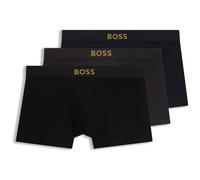 Trunk BOSS "3P Gold Logo G", Herren, Gr. L, 3 Stk., Jersey, schwarz (open miscellaneous 991), Jersey, Obermaterial: 95% Baumwolle, 5% Elasthan, unifarben, körpernah, Unterhosen, aus Stretch-Baumwolle