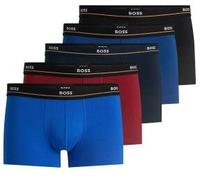BOSS Fünfer-Pack eng anliegende Boxershorts aus Stretch-Baumwolle mit kurzem Bein und Logos am Bund - Style Trunk 5P Essential, 50517854 Blau / Rot / Schwarz S