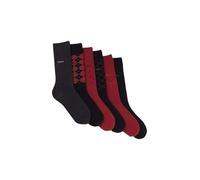 BOSS Sechser-Pack mittelhohe Socken aus Baumwoll-Mix - Style 6P RS GIftDesign CC, 50524313 Schwarz / Dunkelgrau / Rot 40-46
