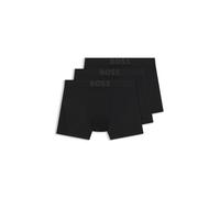 Trunk BOSS, Herren, Gr. XXL, 3 Stk., schwarz (schwarz 001), Single Jersey, Obermaterial: 91% Polyacryl, 9% Elasthan, unifarben, körpernah, Unterhosen, mit Logobund (31387022-XXL) schwarz 001