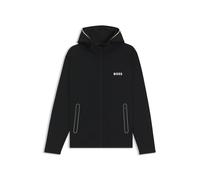 BOSS Active Hoodie aus Stretch-Gabardine mit Reißverschluss und Thermoregulierung - Style Sicon TOC, 50542948 Schwarz S