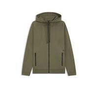 BOSS Regular-Fit Hoodie mit Reißverschluss und Jacquard-Streifen - Style KN_Active Push HD, 50553760 Olive M