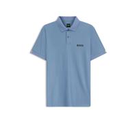 BOSS Active Slim-Fit Poloshirt aus gestreiftem Jersey mit Vierwege-Stretch - Style PL_TOC Serve 1, 50559205 Hellblau XXXL