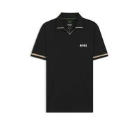BOSS Active Slim-Fit Poloshirt mit charakteristischen Streifen-Details - Style PL_TOC Serve 2, 50559200 Schwarz S