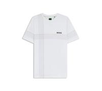 BOSS Active Slim-Fit T-Shirt aus Stretch-Jersey mit feuchtigkeitsableitenden Eigenschaften - Style Tee Check TOC, 50543330 Weiß S