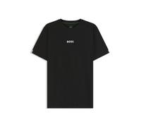BOSS Active Slim-Fit T-Shirt mit Jacquard-Streifen und Logo-Print - Style TS_TOC Serve 1, 50559199 Schwarz S