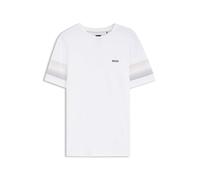 BOSS Active Slim-Fit T-Shirt mit Streifen an den Ärmeln - Style TS_TOC Court 2, 50569997 Weiß XXL