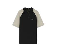 BOSS Active Strick-Poloshirt mit Colour-Blocking - Style KN_GOC Swing PS, 50563393 Schwarz M