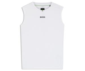 BOSS Active Tanktop aus Stretch-Gewebe mit Streifen auf der Rückseite - Style Tank TOC, 50543351 Weiß S