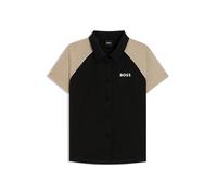 BOSS Active Top mit Jacquard-Monogrammen und Knopfleiste - Style Ellici2, 50544191 Schwarz / Beige XL