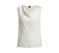 BOSS Ärmellose Bluse aus Stretch-Seide mit Wasserfallausschnitt - Style Belidina, 50537652 Weiß 36