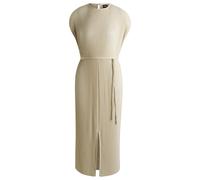 BOSS Ärmelloses Kleid aus schimmerndem Plissee-Gewebe mit Gürtel - Style Emaura, 50521881 Hellbeige L