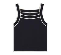 BOSS Ärmelloses Strick-Top mit weitem Ausschnitt und kontrastfarbenen Paspeln - Style Flimi, 50518362 Dunkelblau L