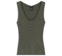 BOSS Ärmelloses Stricktop aus Merinowolle mit Ripp-Struktur - Style Fafflesia, 50563412 Dunkelgrün M