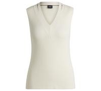 BOSS Ärmelloses Stricktop mit Cut-out-Details - Style Fality, 50512919 Natur XL