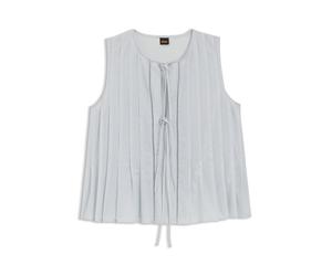 BOSS Ärmelloses Top aus Baumwoll-Musselin mit Bundfalten vorne - Style C_Ilenna, 50559244 Hellblau 34