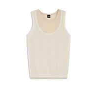 BOSS Ärmelloses Top aus Leinen und Baumwolle mit Lagen-Design - Style Firasolex, 50562965 Hellbeige S