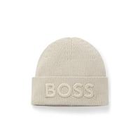 BOSS Herren Afox R Mütze aus Woll-Mix mit Logo-Stickerei Hellbeige Stck