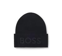BOSS Mütze aus Woll-Mix mit Logo-Stickerei - Style Afox_R, 50522449 Schwarz ONESI