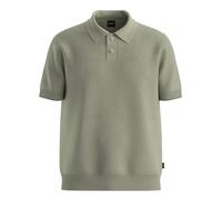 BOSS Herren Strick-Poloshirt aus Baumwoll-Mix AKOPPO, khaki, Gr. M