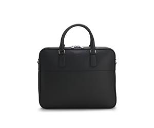 BOSS Aktentasche aus Leder mit glattem und genarbtem Finish - Style New Crosstown WI_Doc, 50552467 Schwarz ONESI