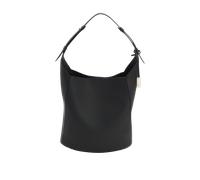 Hugo Boss Schultertasche Ameline – Leder, 30 cm, Double-B-Monogramm-Plakette – Schwarz