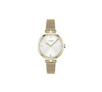 BOSS Analog Quarzuhr für Damen Kollektion Majesty mit Goldfarben Edelstahl-Mesh-Gliederarmband - 1502586