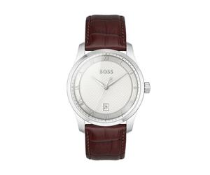 BOSS Analog Quarzuhr für Herren Kollektion PRINCIPLE mit Braunes Lederarmband - 1514114