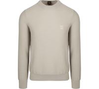 BOSS Orange Pullover Herren Regular Fit Rundhals beige, L
