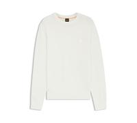 BOSS Strukturierter Pullover aus Baumwolle und Kaschmir mit Logo-Aufnäher - Style Anion_S, 50527584 Weiß XL