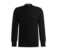 BOSS Herren Anion S Strukturierter Pullover aus Baumwolle und Kaschmir mit Logo-Aufnäher Schwarz001 M