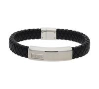 Boss Armband Herren Leder geflochten Edelstahl 1580178M