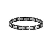 Gliederarmband BOSS "NOLAN", edelstahlfarben, schwarz, Armbänder, Herren, 19cm, Edelstahl, Gliederarmband (68937823-0) edelstahlfarben, schwarz