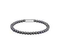 BOSS Armband aus Hämatitperlen mit Logo-Verschluss - Style SPHERE BEADS, HB1580790 Dunkelgrau M