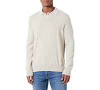 Polokragenpullover BOSS ORANGE "Asac", Damen, Gr. 3XL, beige (light beige271), Strick, Obermaterial: 85% Baumwolle, 15% Kapok, unifarben, regular fit hüftlang, V-Ausschnitt, Bündchen, Pullover, mit Lo