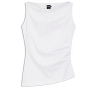 BOSS Asymmetrisches Top mit Wasserfallausschnitt aus merzerisierter Baumwolle - Style Emiaka, 50558899 Weiß XL